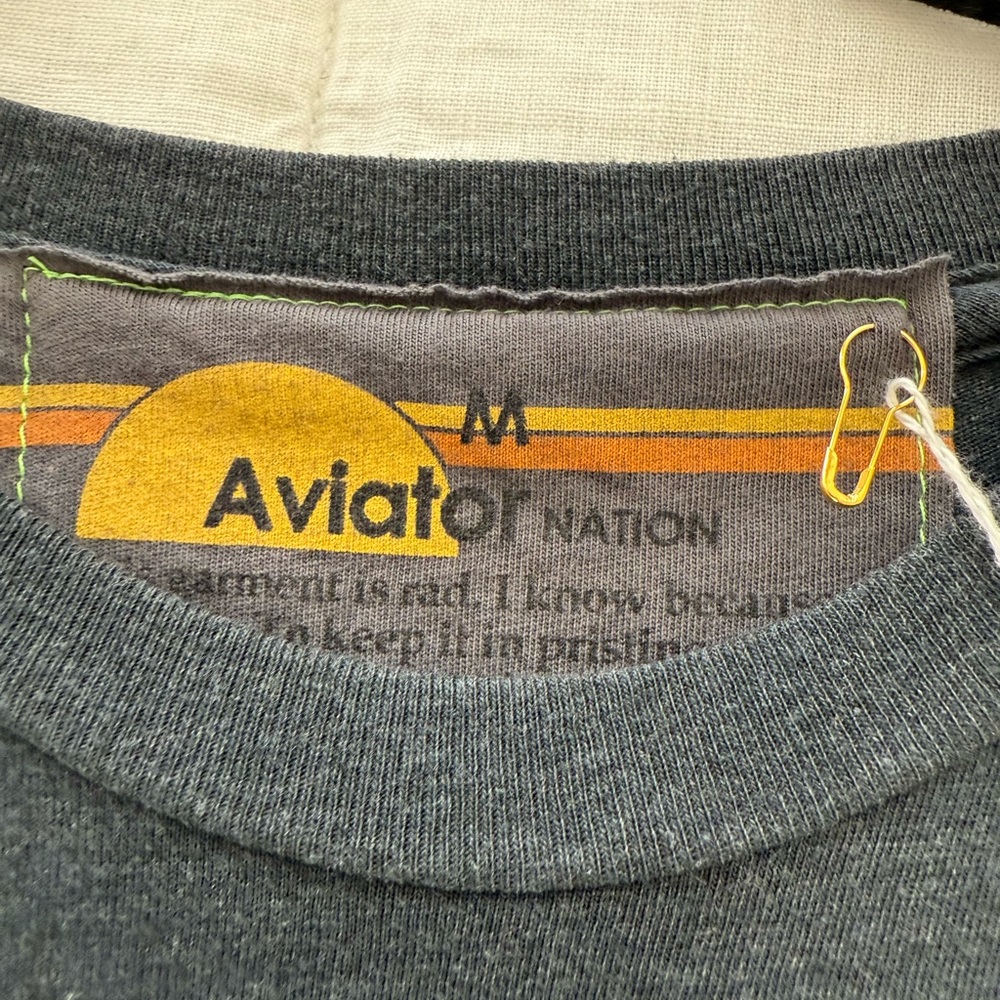 Aviator Nation Charcoal Tee with Lightning Bolt - Picture 4 of 7